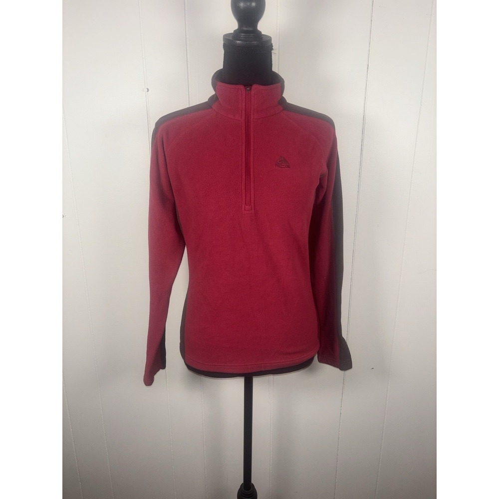 womens nike acg fleece quarter zip color‎ block xs vintage Brown/purple